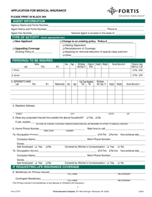 Application for Medical Insurance