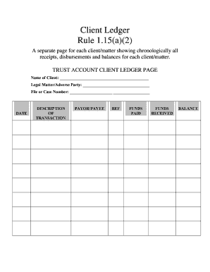 Trust Account Client Ledger