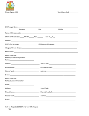 Child Enrollment Form