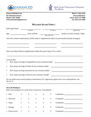 Wellness Intake Form