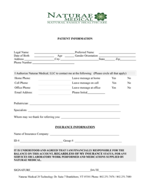 Pediatric Intake Form