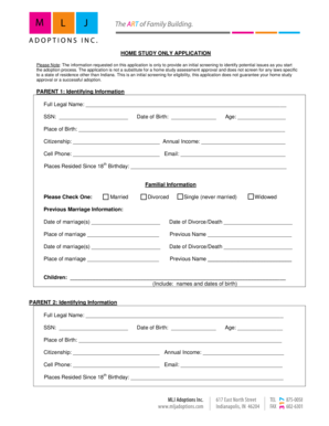 Home Study Adoption Application