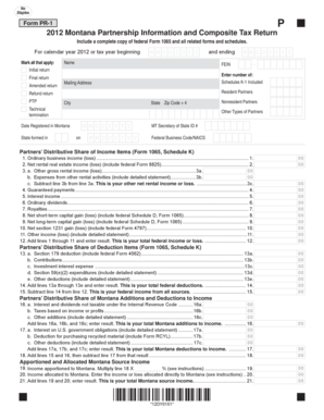 Montana Partnership Information and Composite Tax Return