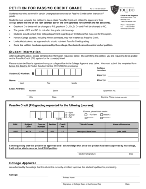 Petition for Pass/No Credit Grade