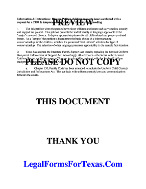 Texas Divorce Petition with Children and Property Issues