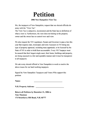 New Hampshire View Tax Petition