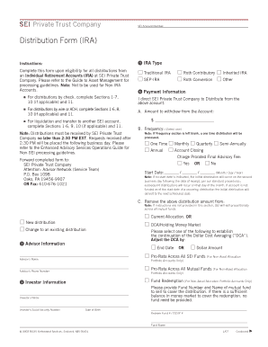 SEI IRA Distribution Form