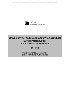 UK Data Archive Study Number 7280 - Crime Survey for England and Wales Secure Access - doc ukdataservice ac