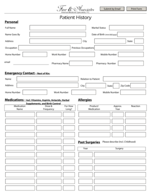 Patient History Form