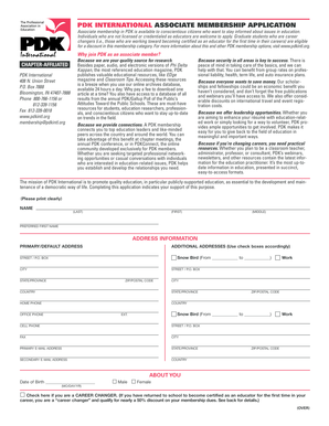 PDK International Associate Membership Application