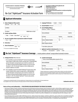 Canadian Dentists' Insurance Program Application