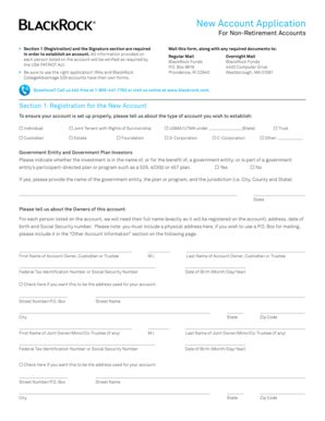 BlackRock New Account Application