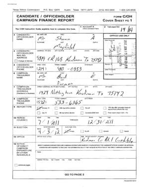 Texas Campaign Finance Report