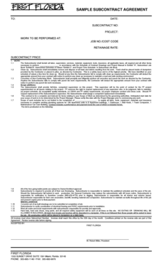 Subcontract Agreement