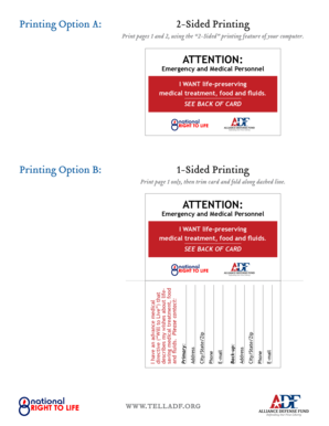 Advance Medical Directive Card
