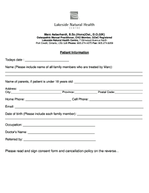 Osteopathic Manual Practitioner Consent Form