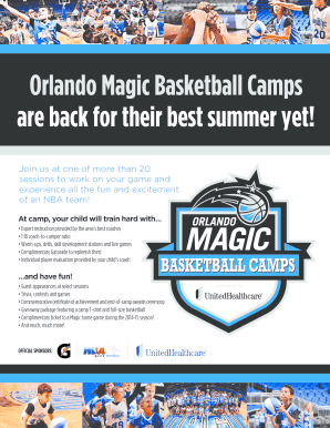 Orlando Magic Basketball Camps Registration Form