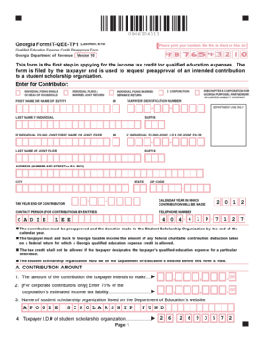 Georgia Qualified Education Expense Credit Preapproval Form