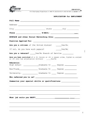 Employment Application Form