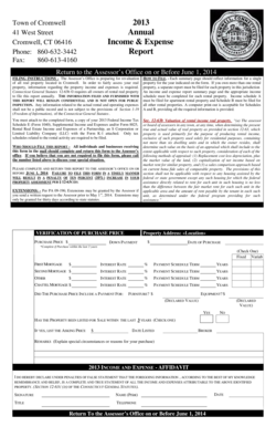 Town of Cromwell 2013 Income & Expense Report