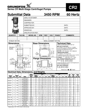 Grundfos CR2 Pump Submittal Data