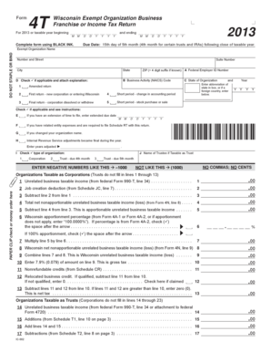 Wisconsin Exempt Organization Business Tax Return