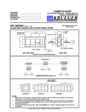 Submittal Sheet for Adjustable Double Deflection Drum Louver