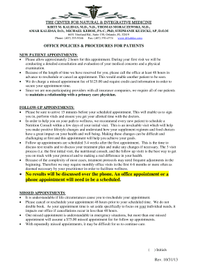 Patient Office Policies and Procedures