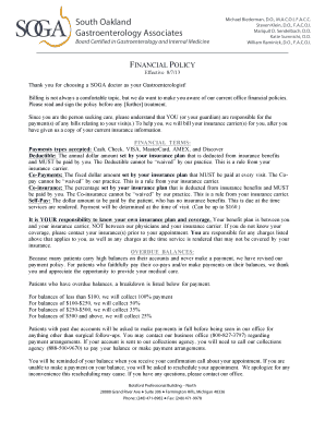 Gastroenterology Associates Financial Policy