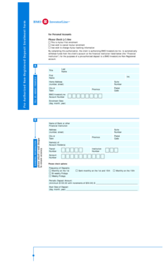 Pre-Authorized Non-Registered Deposit Enrolment Form