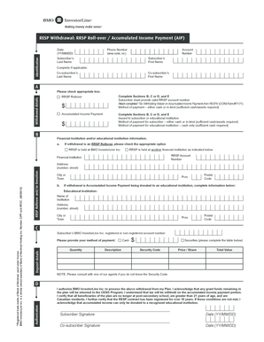 Canada RESP Withdrawal Form