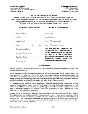 Account Cancellation Form