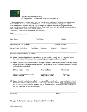 Parking Permit Cancellation Form