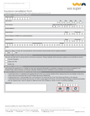 Insurance Cancellation Form
