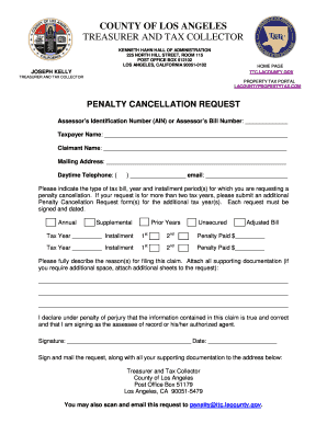 Los Angeles Penalty Cancellation Request