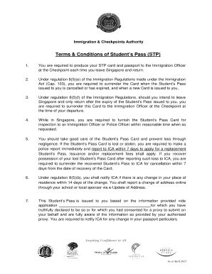 Student’s Pass Terms & Conditions