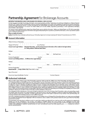 Partnership Agreement for Brokerage Accounts