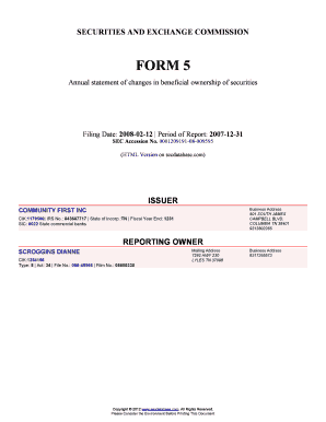 SEC Form 5 Annual Statement of Changes in Beneficial Ownership