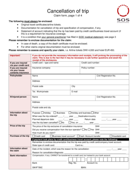 Trip Cancellation Claim Form