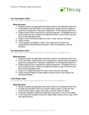Trip Cancellation Claim Form