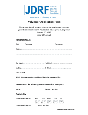 Volunteer Application Form