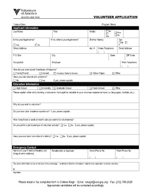 Volunteer Application Form