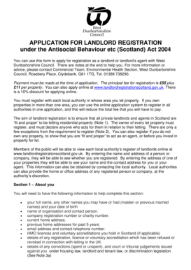 Landlord Registration Application