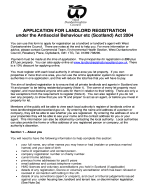 Landlord Registration Application
