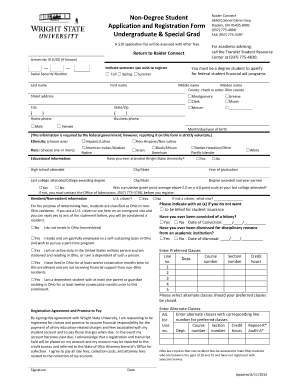 Non-Degree Student Application and Registration Form