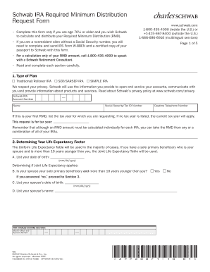 Schwab IRA Required Minimum Distribution Request Form