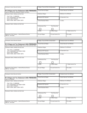 W-2 Wage and Tax Statement 2008