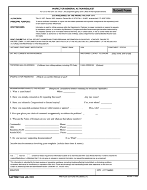 Inspector General Action Request Form