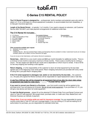 C-Series C15 Rental Policy and Forms