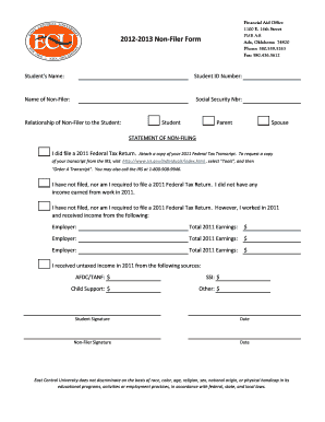 2012-2013 Non-Filer Form